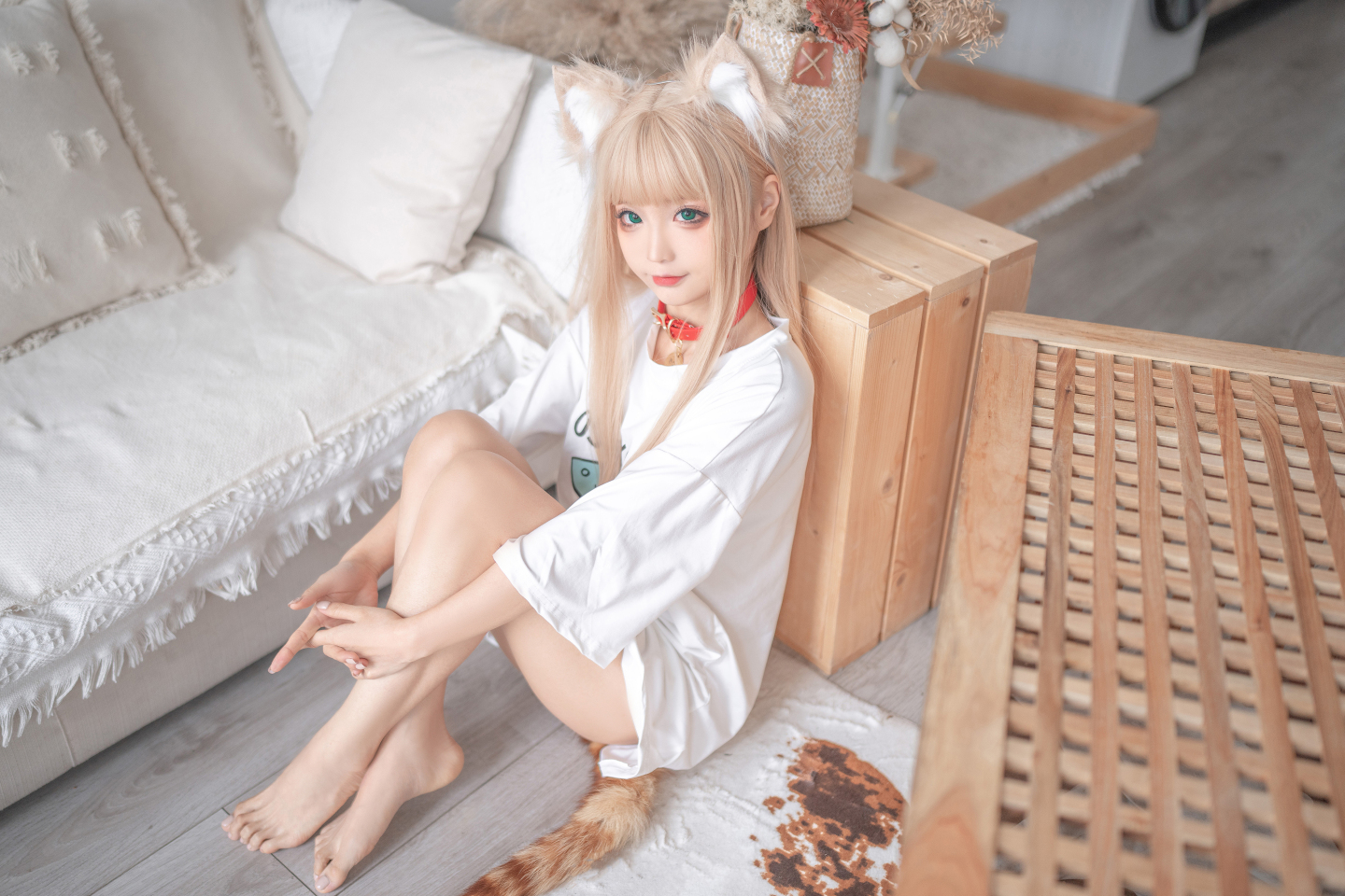 黄豆粉猫娘cosplay-美图素材