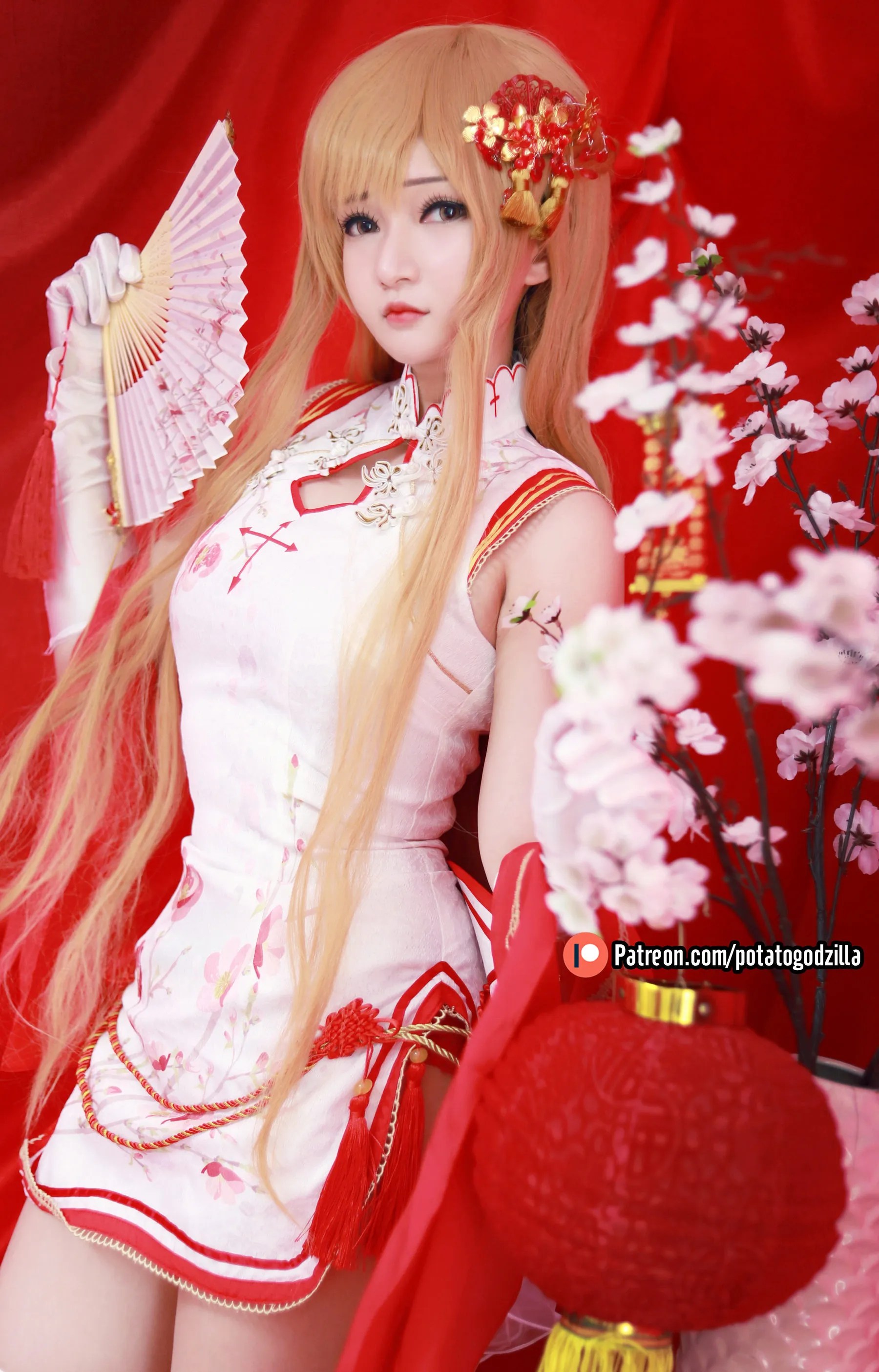 图片[3]-Coser小姐姐土豆哥斯拉-Asuna Yuuki Qipao-美图素材